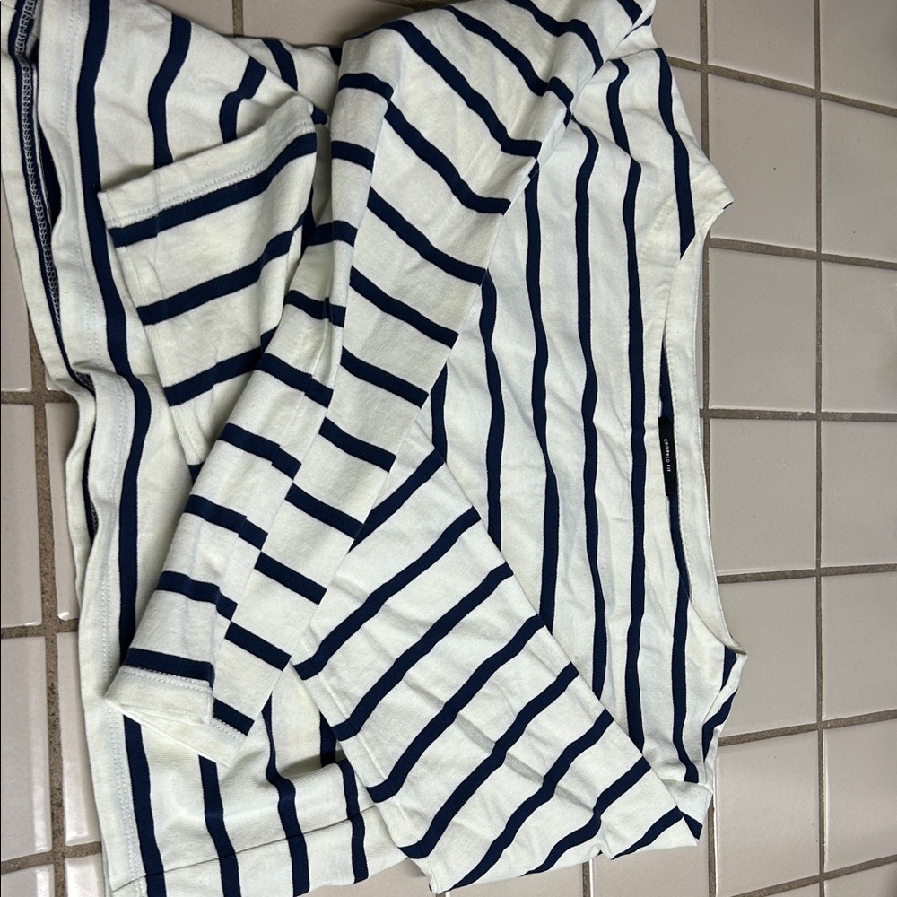 J. Crew cropped boatneck t mariner cotton